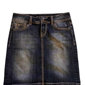 Vigoss Blue Jean Mini Pencil Skirt for Casual Wear